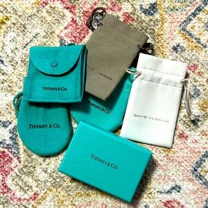 Tiffany & Co and David Yurman Jewelry Pouches and Box